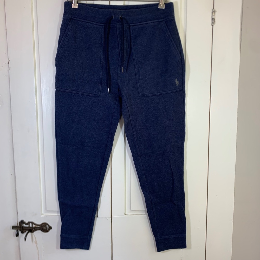 Polo Ralph Lauren Mens Blue Pique Knit Jogger Sweatpants Small S Preppy Heritage
